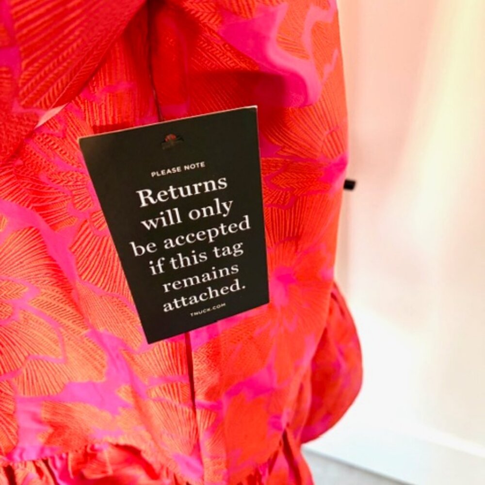 NWT Tuckernuck Red Pink Fil Coupe Palmerston Dress Size Large - Picture 5 of 6